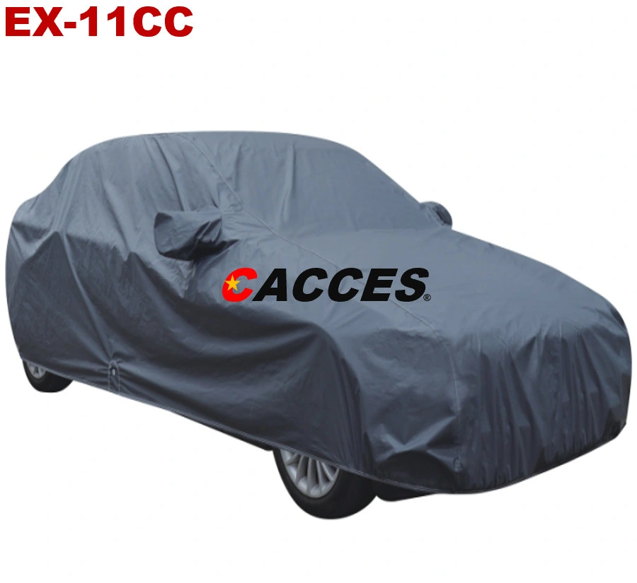 Cacces Extra Thick Car Protection with 250g PVC Cotton Lined Heavy Duty Sedan SUV MPV Car Cover Waterproof Car Storage Reflective Stripes Mirror Cover Pockets