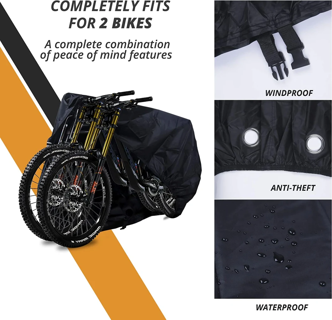 190t Bike Cover for 2 Bikes Waterproof Rain UV Protection