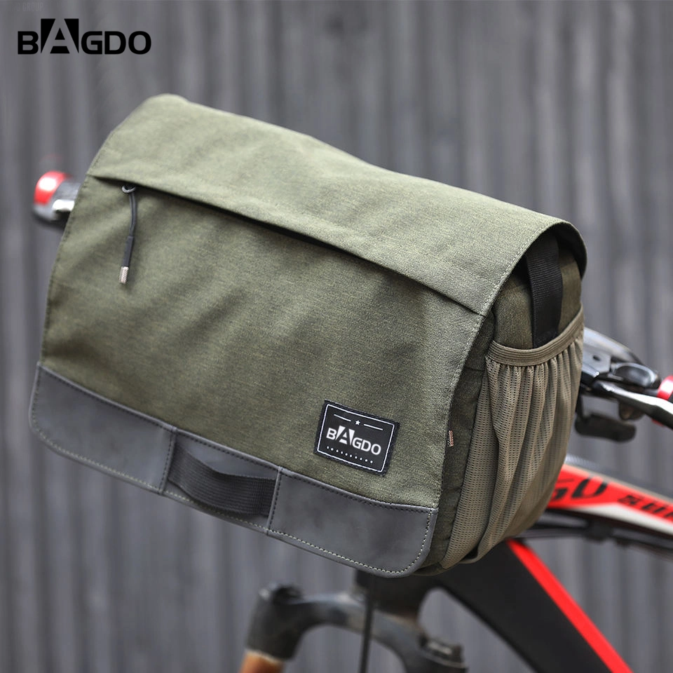 Large Capacity Water Resistant Cycling Bag Bicycle Black Handlebar Bag Delivery Folding Bike Packing Carry Bag