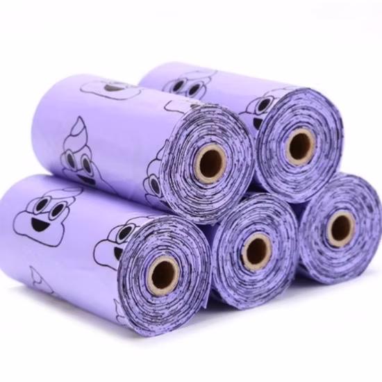 Изготовленные на заказ биоразлагаемые мешки для собачьих какашек из кукурузного крахмала.